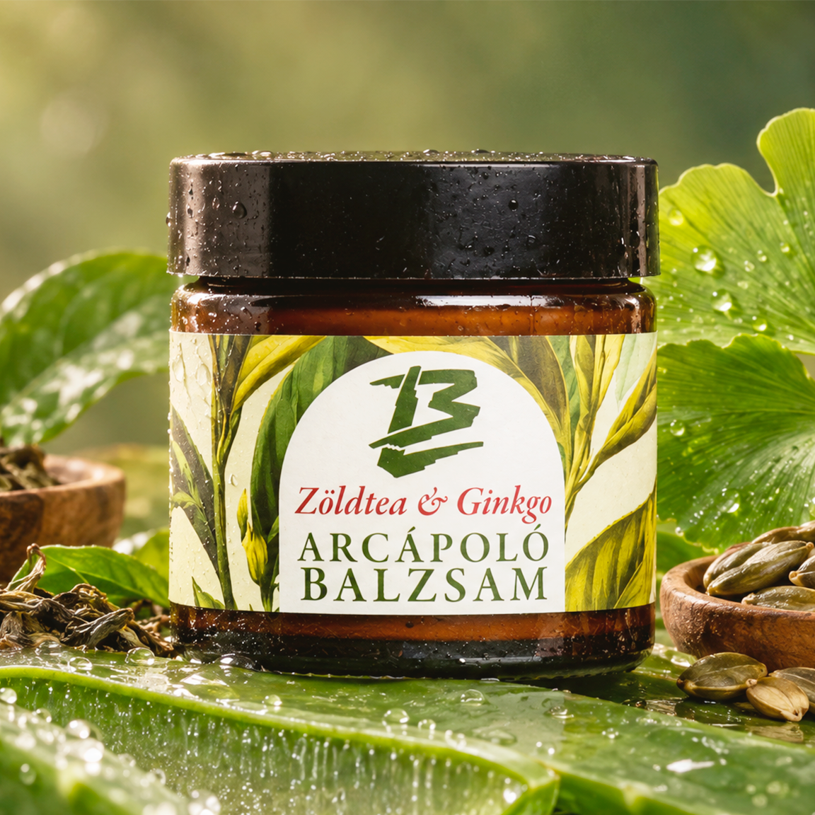 Green tea &amp; rosemary face care balm for mature skin